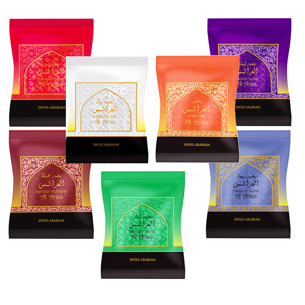 Swiss Arabian Bakhoor Pack Collection (7 x 40g Packs Bundle - Save