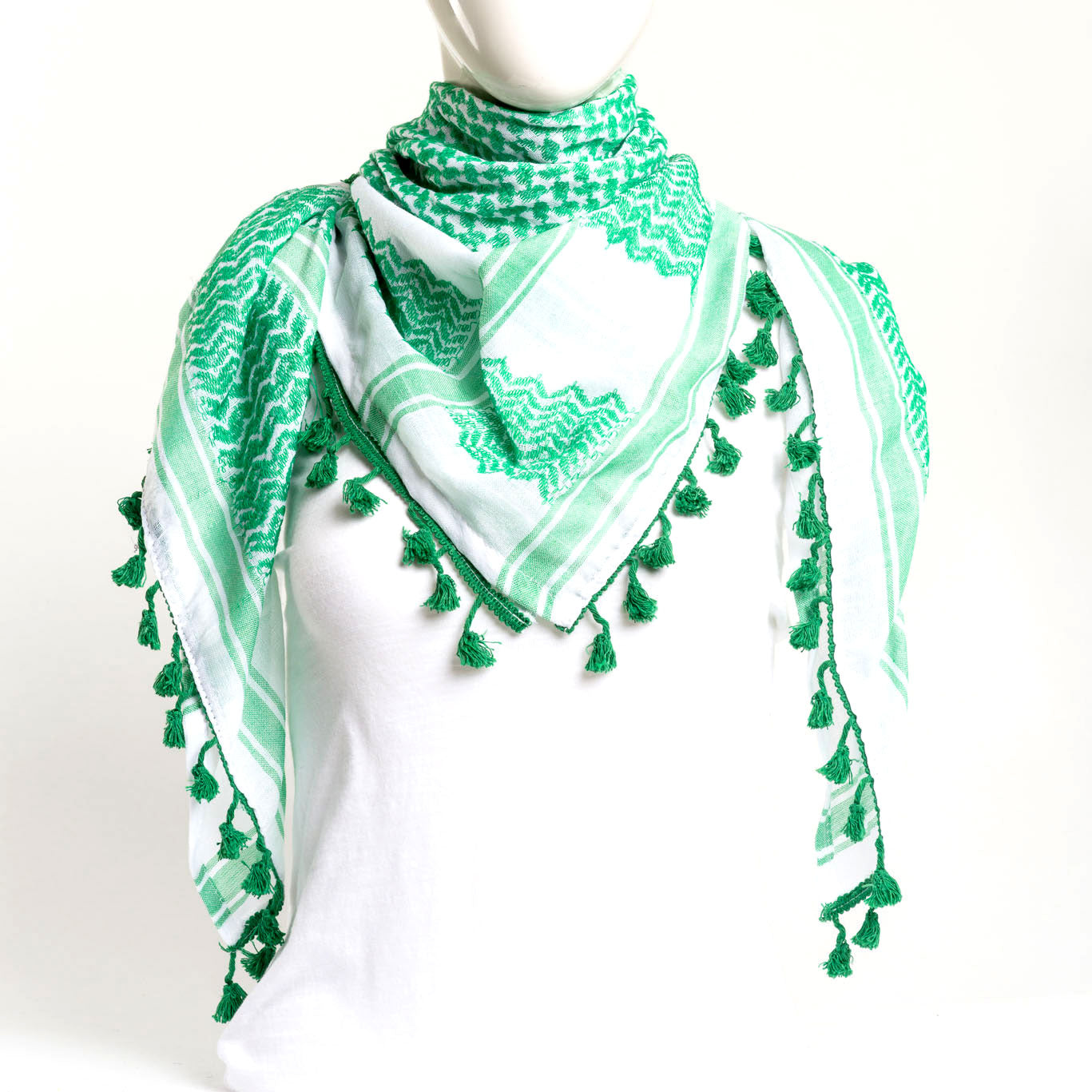 Authentic Hand Loomed Shawl (Moss (line green))