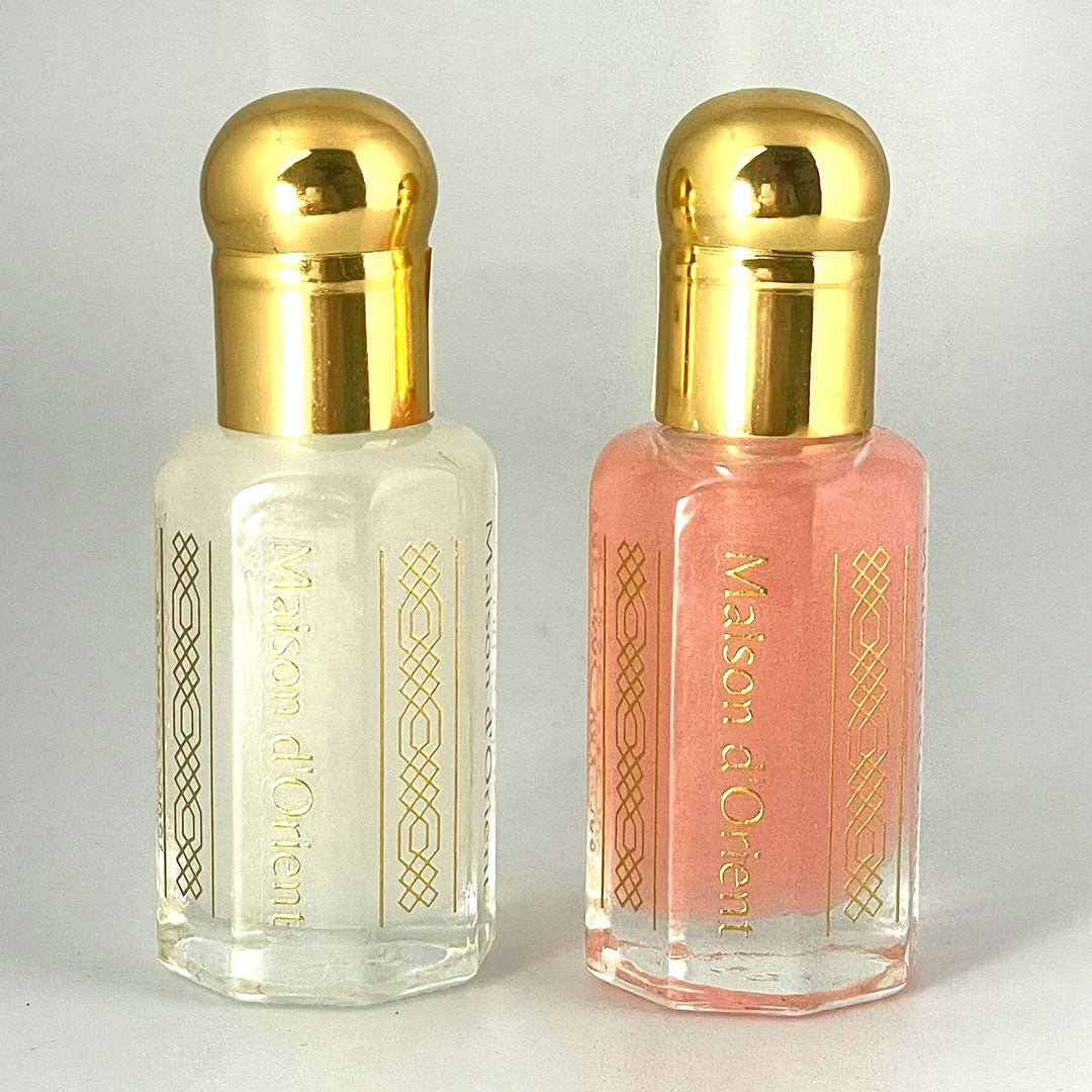 Maison d'Orient Musk Tahara Collection (White & Pink Musk) Alcohol Free Arabian Attar Perfume Oils - Vegan & Cruelty-Free Oriental Blends, Size: 2 x