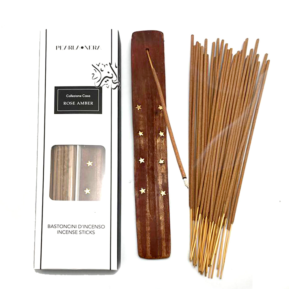 Royal Amber Incense Sticks with Wooden Holder (40 x 10”)